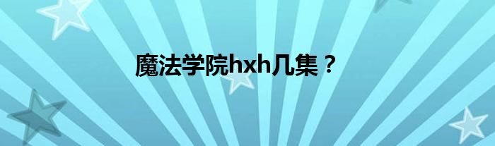 魔法学院hxh几集？