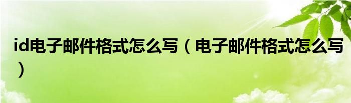 id电子邮件格式怎么写（电子邮件格式怎么写）