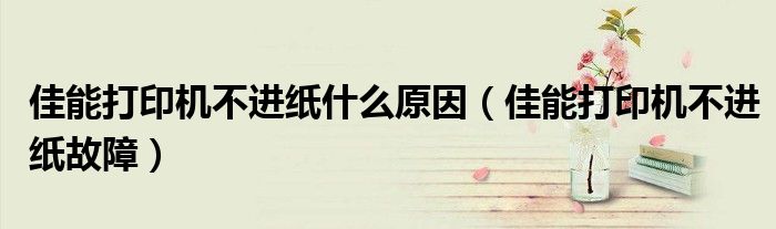 佳能打印机不进纸什么原因（佳能打印机不进纸故障）