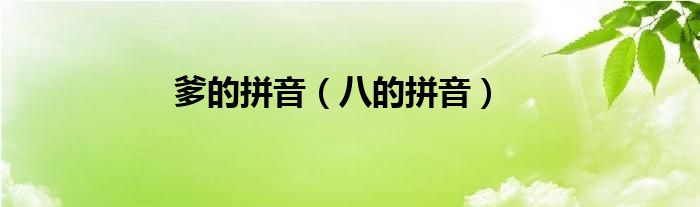 爹的拼音（八的拼音）