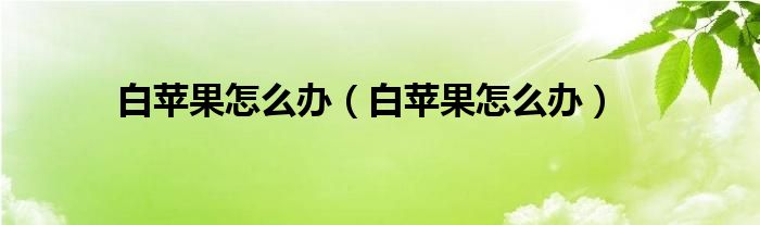 白苹果怎么办（白苹果怎么办）